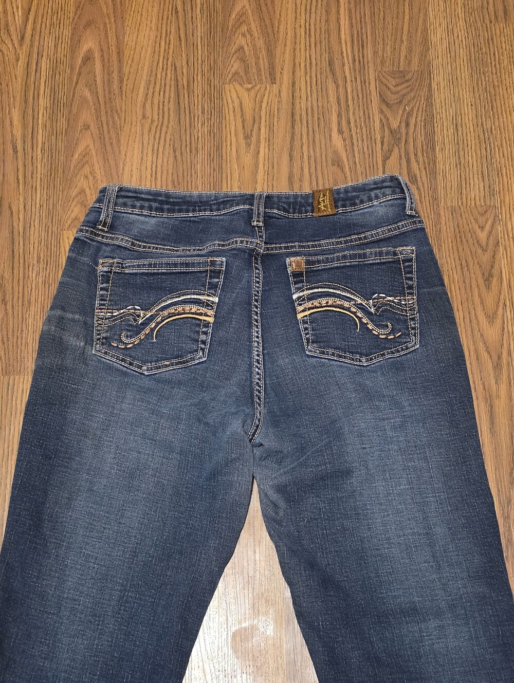 Wrangler Aura Womens Size 10 Dark Wash Bootcut Jeans Embroidered Pocket Western - Picture 11 of 11